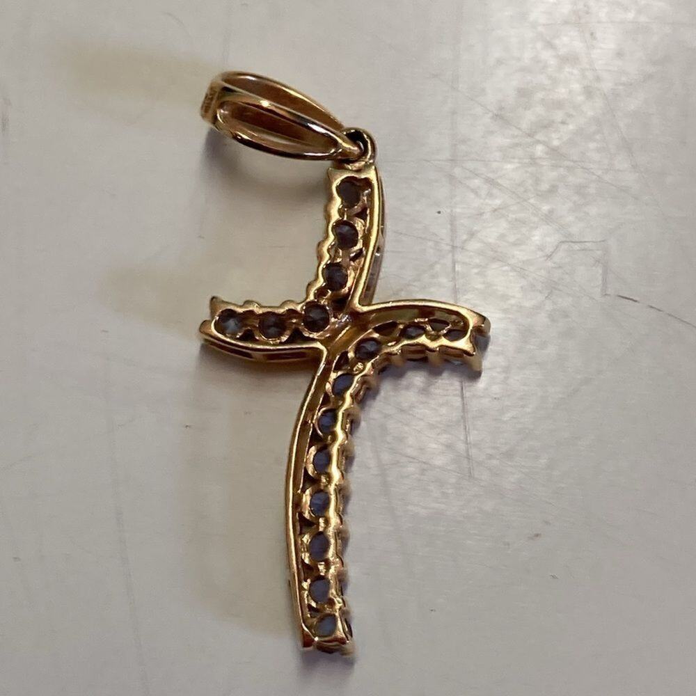 Three Gold & Silver  Cross Symbol Pendants in 925 Silver and 14K Gold
